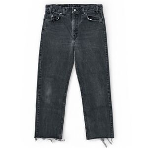 Levi's 505 Jeans Black Denim Orange Tab Faded Vintage 90s Sz 34X32 Actual 32X29